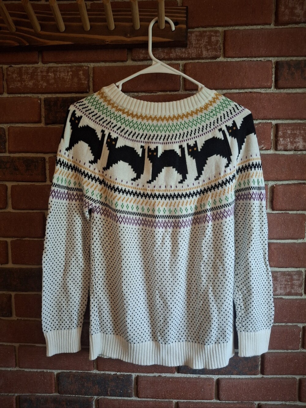 ModCloth white cat sweater